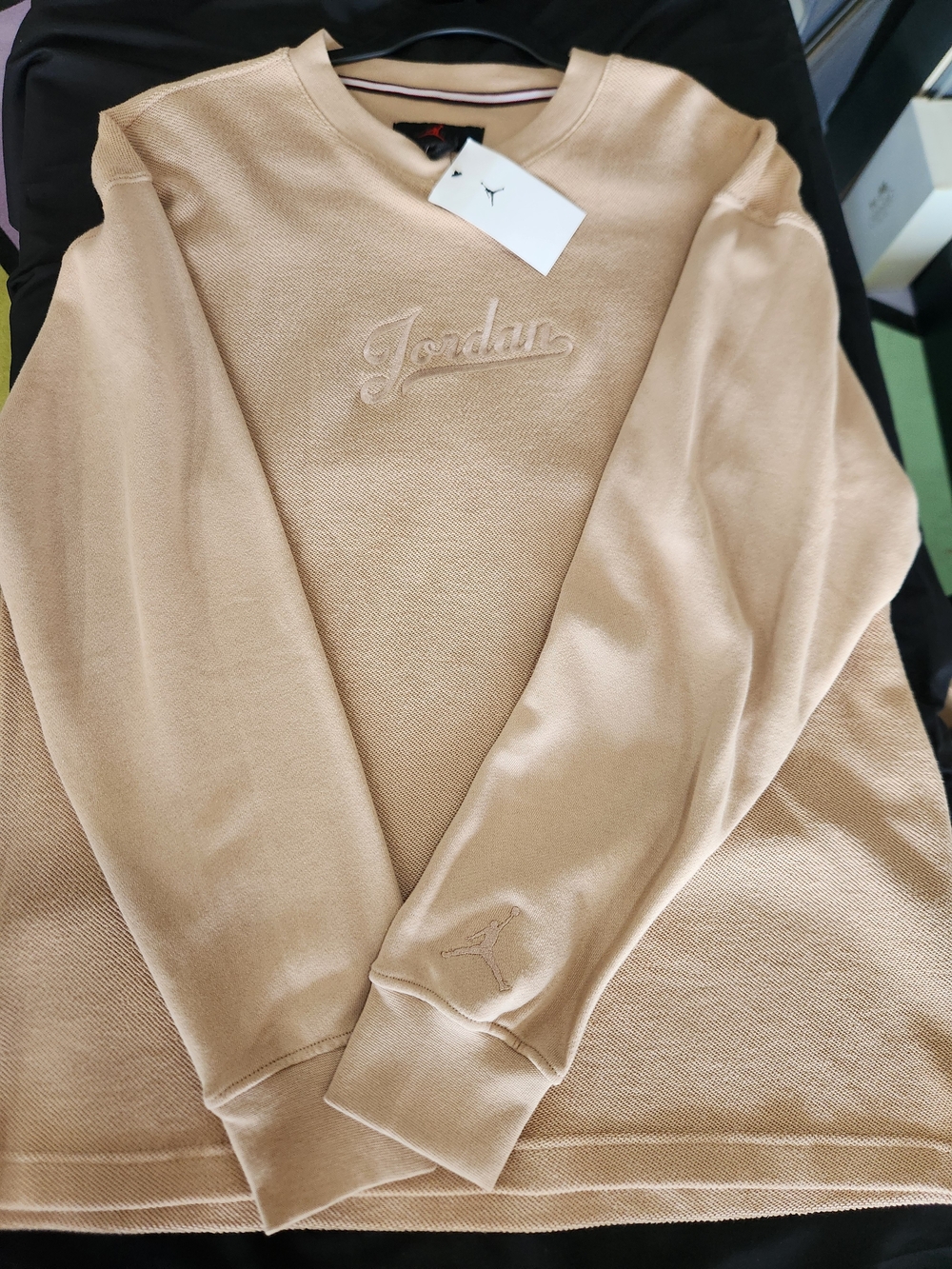 Jordan Men’s Crewneck Sweater in Light Tan